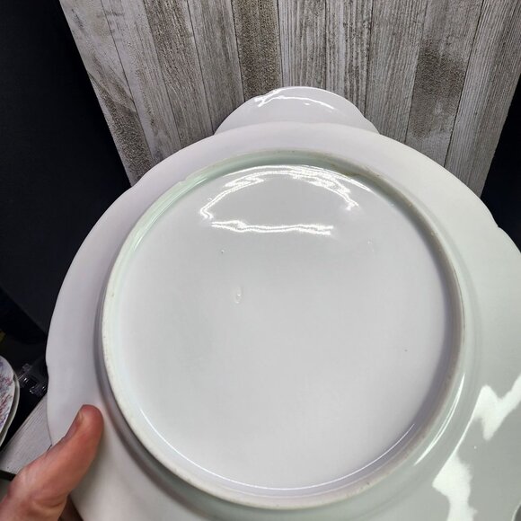 Vintage Bassett Limoges Dinner Plates Pink White Flower Austria 9.5 in Set Of 3 - Picture 8 of 11